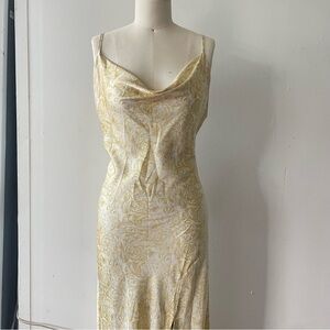 cowls neck floral maxi dress